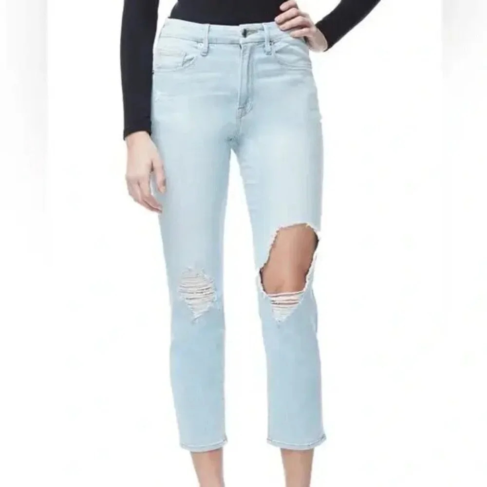 Good American Light Wash Good Cuts High Rise‎ Jeans